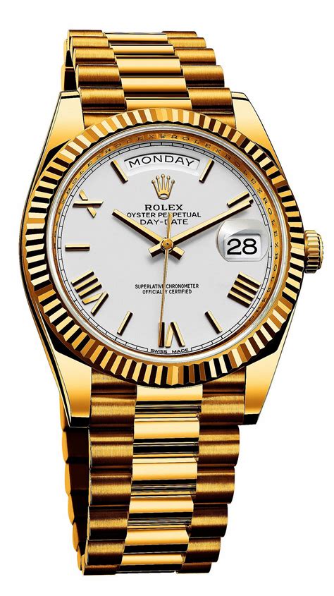 rolex day date roman numerals gold